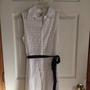 Banana Republic Eyelet Dress White Women's Size 6